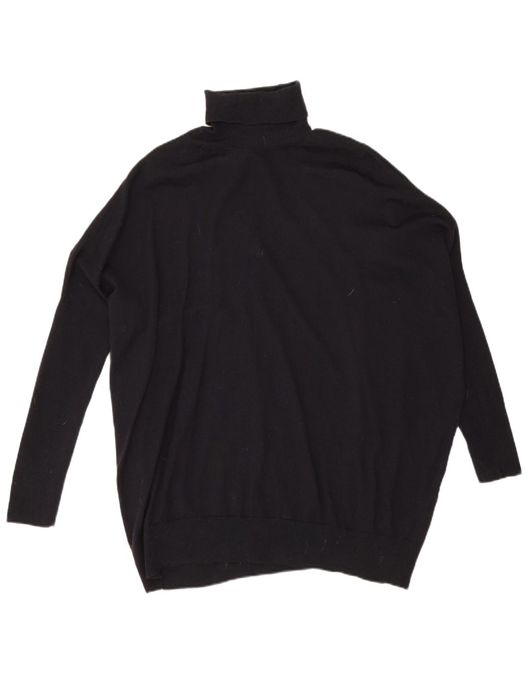 Cos - Jersey extragrande con cuello vuelto para mujer, talla 40, talla mediana, lana negra