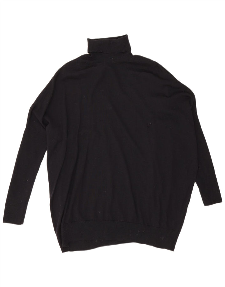Cos - Jersey extragrande con cuello vuelto para mujer, talla 40, talla mediana, lana negra