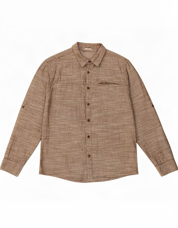 Camisa para hombre Mountain Warehouse XL Algodón moteado caqui