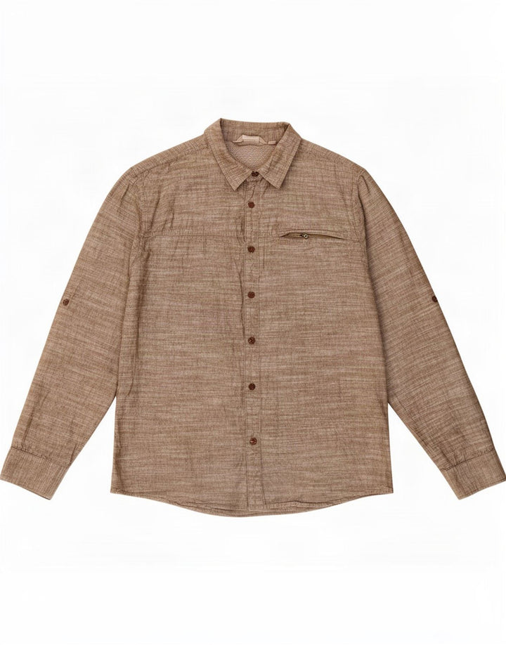 Camisa para hombre Mountain Warehouse XL Algodón moteado caqui