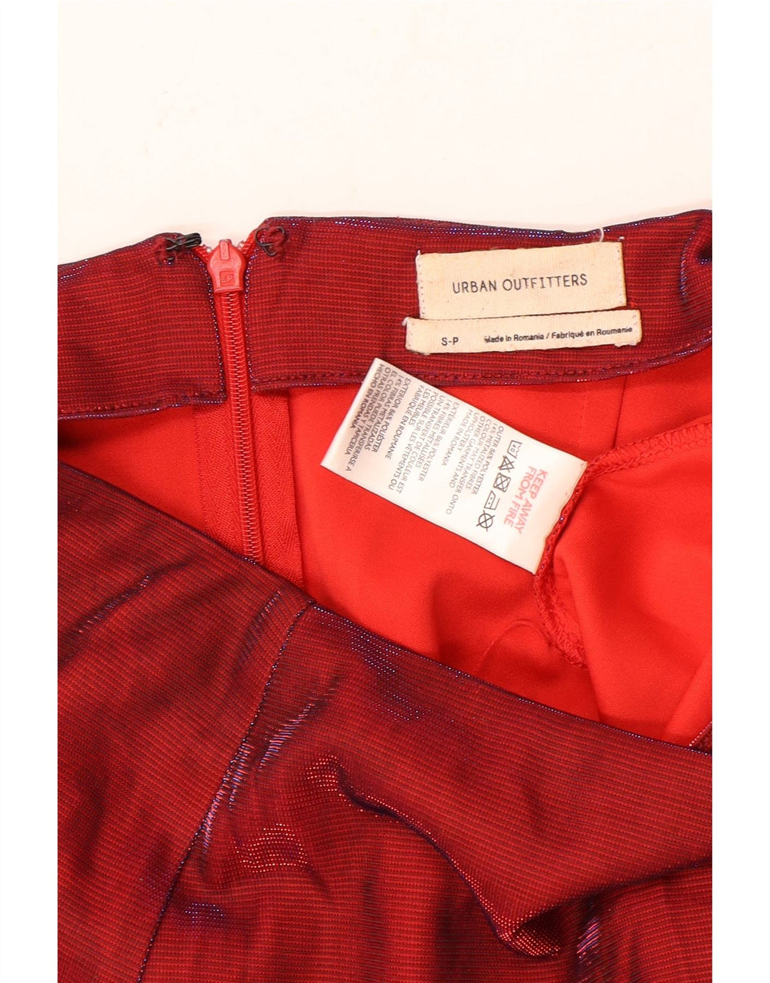 URBAN OUTFITTERS Minifalda para mujer pequeña W28 Poliéster granate