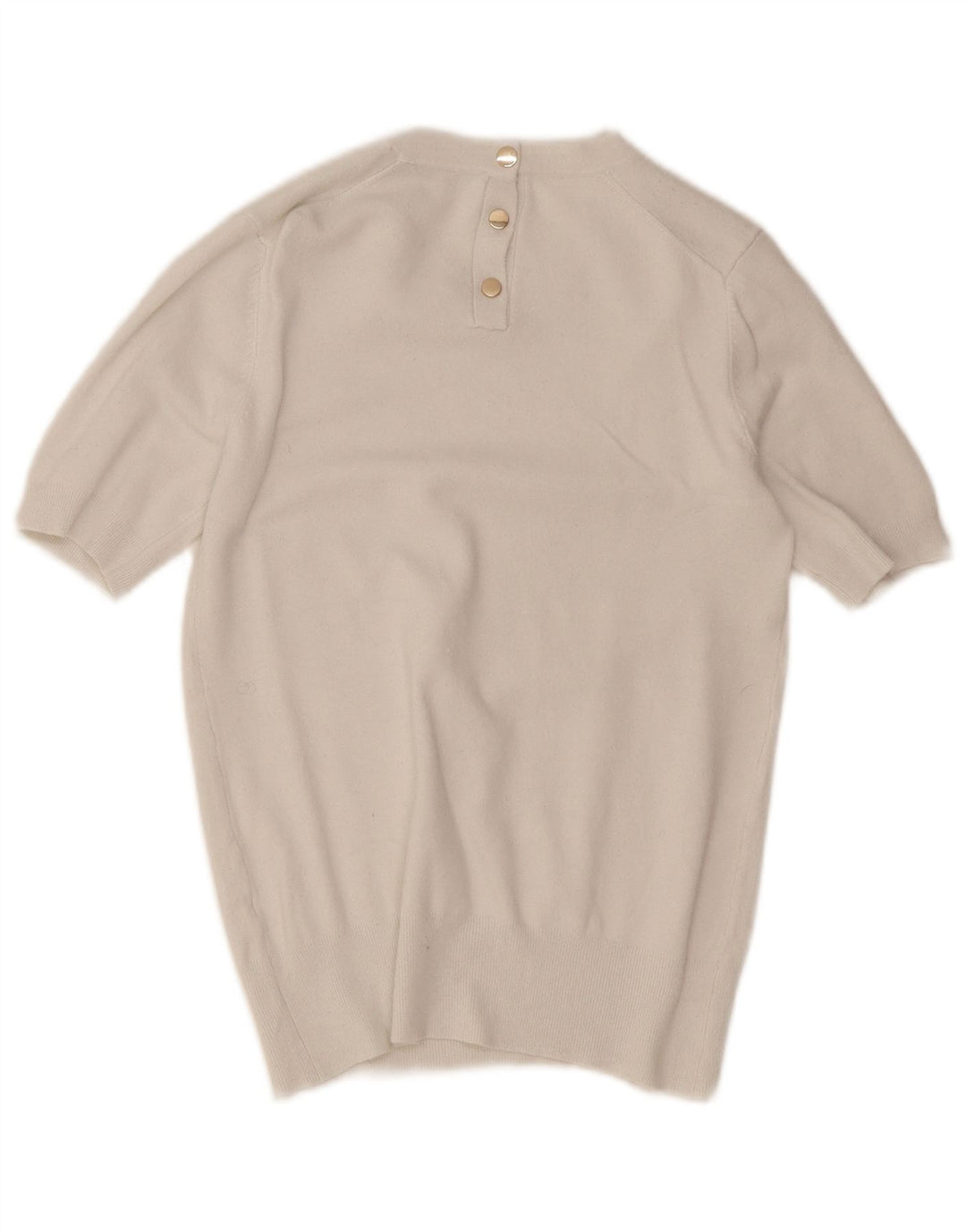 Zara - Jersey de manga corta con cuello redondo para mujer, talla 40, talla M, color blanco