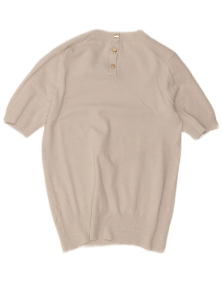 Zara - Jersey de manga corta con cuello redondo para mujer, talla 40, talla M, color blanco