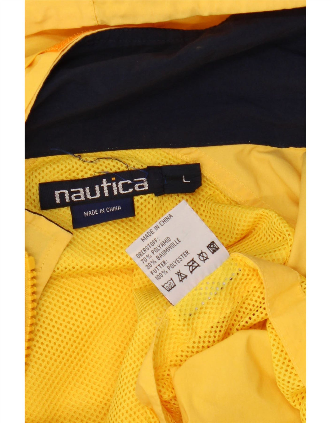 Nautica Chaqueta impermeable con capucha para hombre UK 40 Large Poliamida amarilla