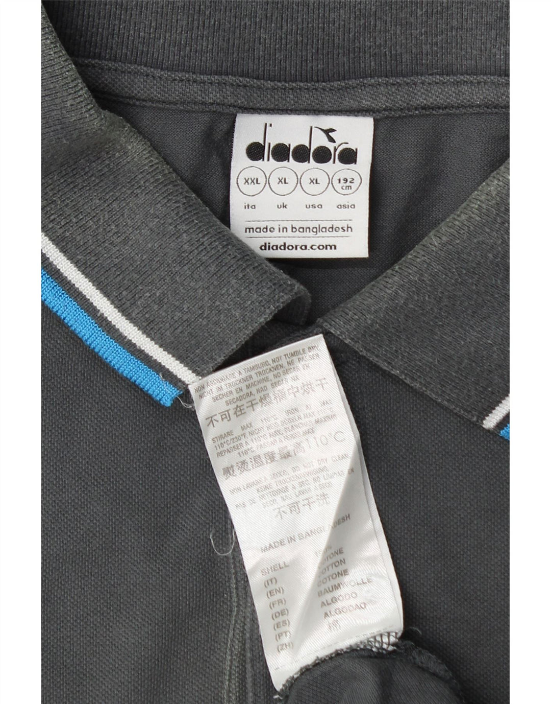 DIADORA Polo Hombre XL Gris Algodón