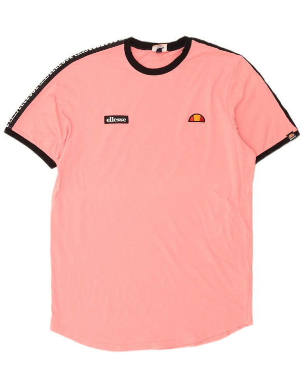 Ellesse Camiseta gráfica para hombre Top 2XL Algodón color block rosa