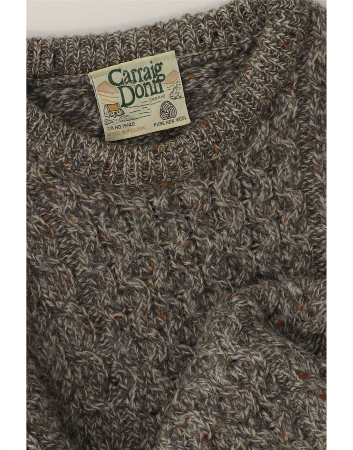 Carraig Donn Jersey para hombre de lana virgen gris medio