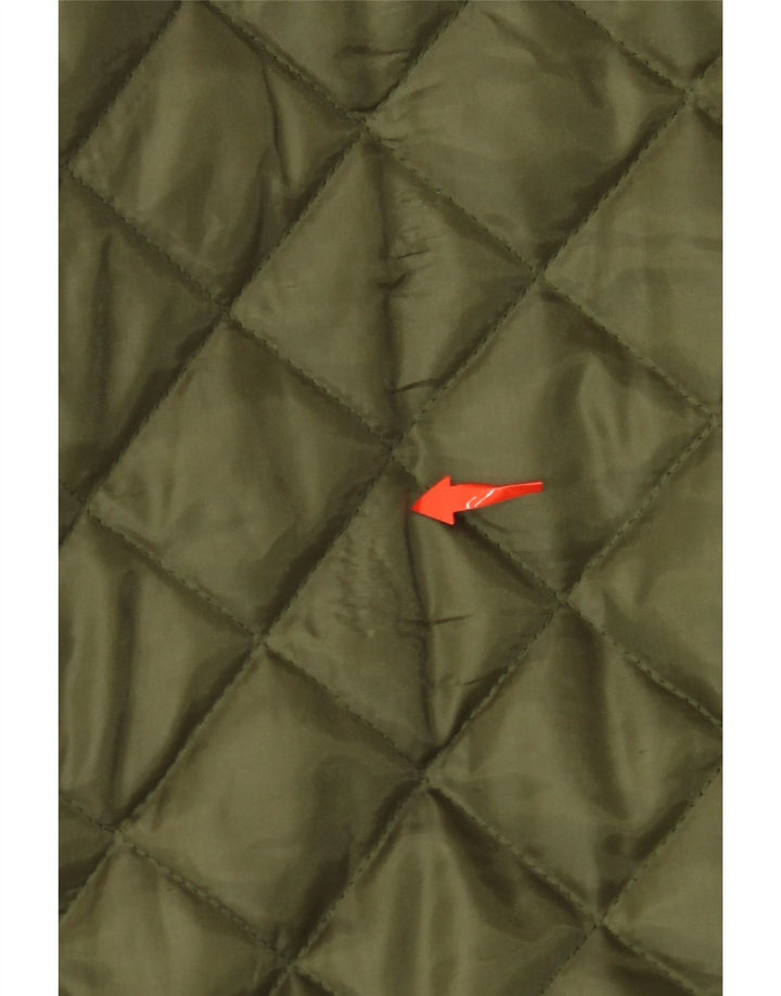 VINTAGE Chaqueta acolchada para hombre Reino Unido 42 XL Poliéster caqui