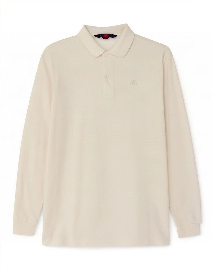 Kappa Polo De Manga Larga Para Hombre Small White Cotton