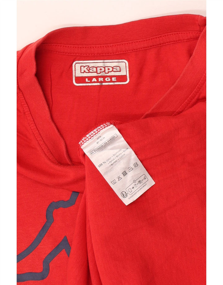 Kappa - Camiseta gráfica para hombre, talla grande, algodón rojo