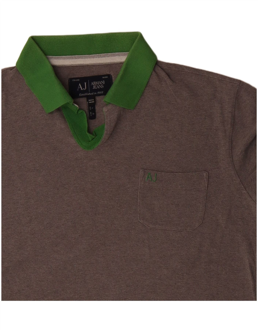 Armani Jeans Polo Hombre Grande Gris Algodón
