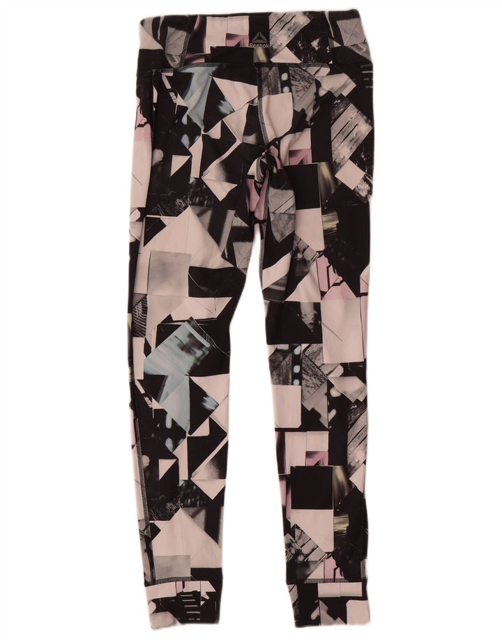 Reebok Leggings para mujer UK 8/10 Small Multicolor Geométrico Poliéster