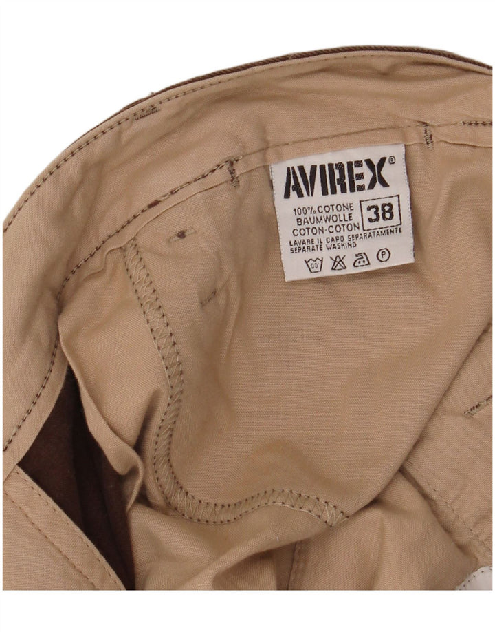 AVIREX Pantalones casuales rectos para hombre W38 L32 Algodón marrón