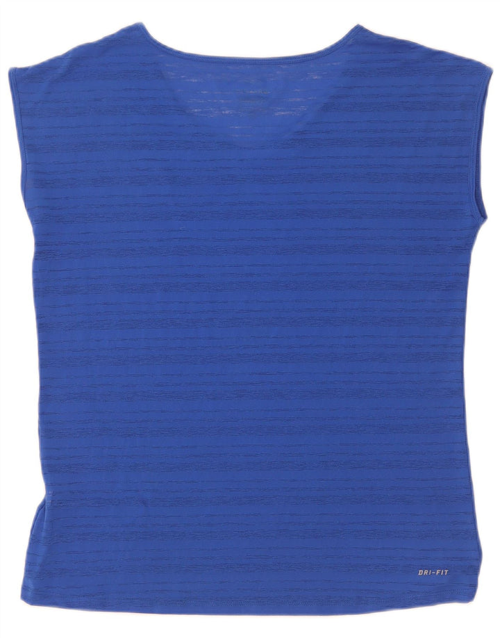 Nike - Camiseta Dri Fit para mujer, talla 40, color azul medio a rayas