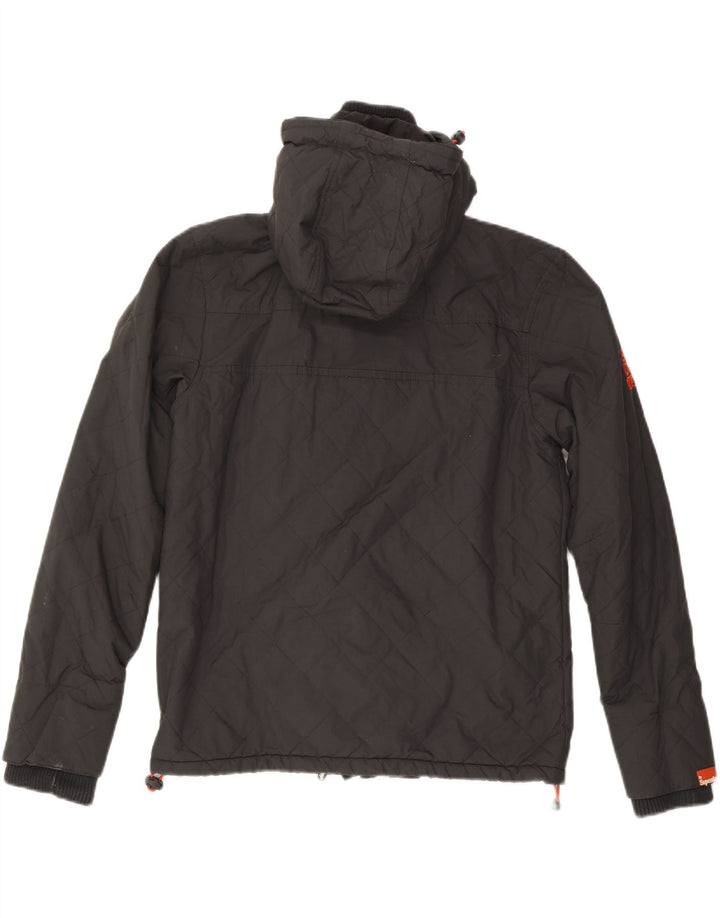 Superdry Chaqueta cortavientos con capucha para hombre, talla 40, nailon gris grande