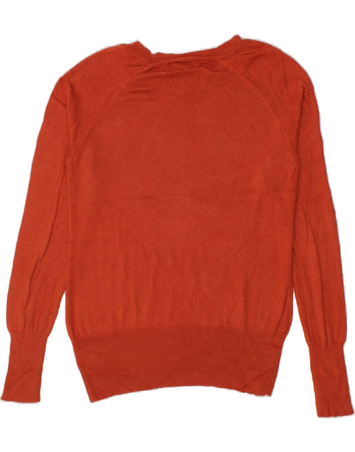 MOSSIMO Womens Boat Neck Jumper Sweater UK 12 Medium Orange Nylon Vintage Mossimo and Second-Hand Mossimo from Messina Hembry 