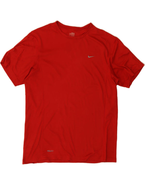 NIKE Mens T-Shirt Top Medium Red Polyester