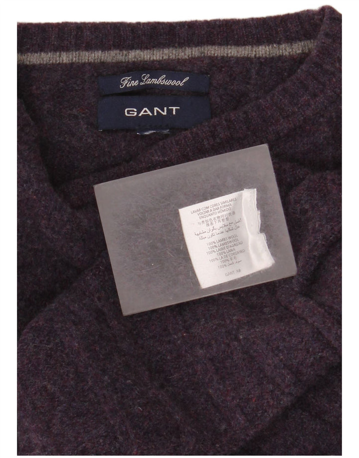 Gant Jersey De Cuello Redondo De Lana De Cordero Púrpura Medio |