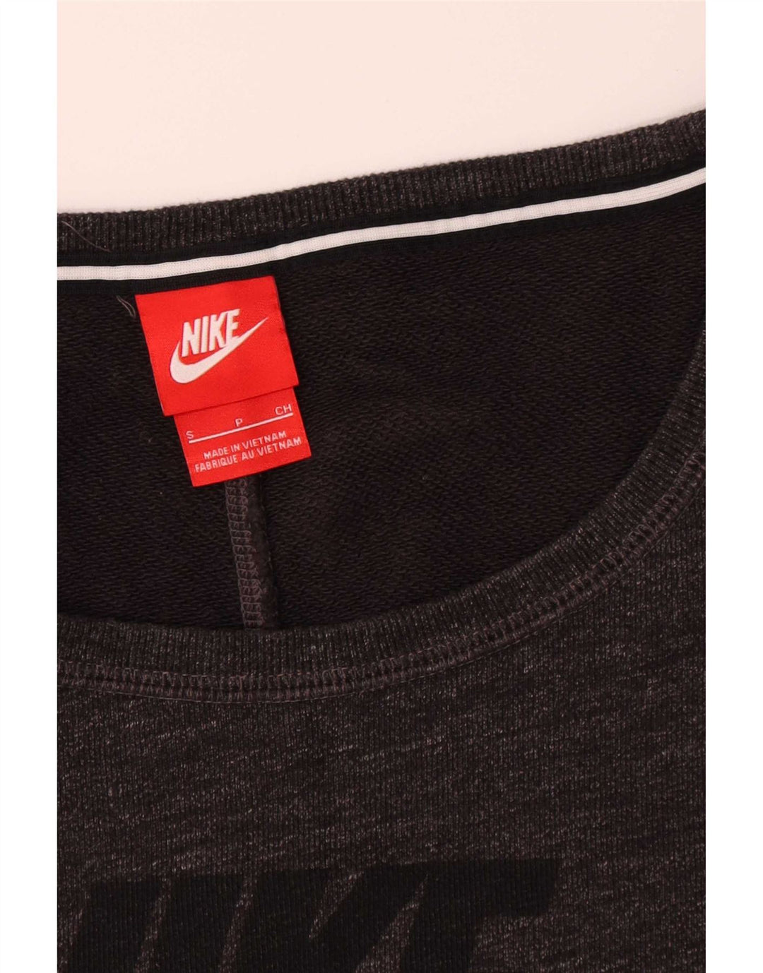 Nike Sudadera de gran tamaño con gráfico para mujer UK 10 Small Grey Cotton