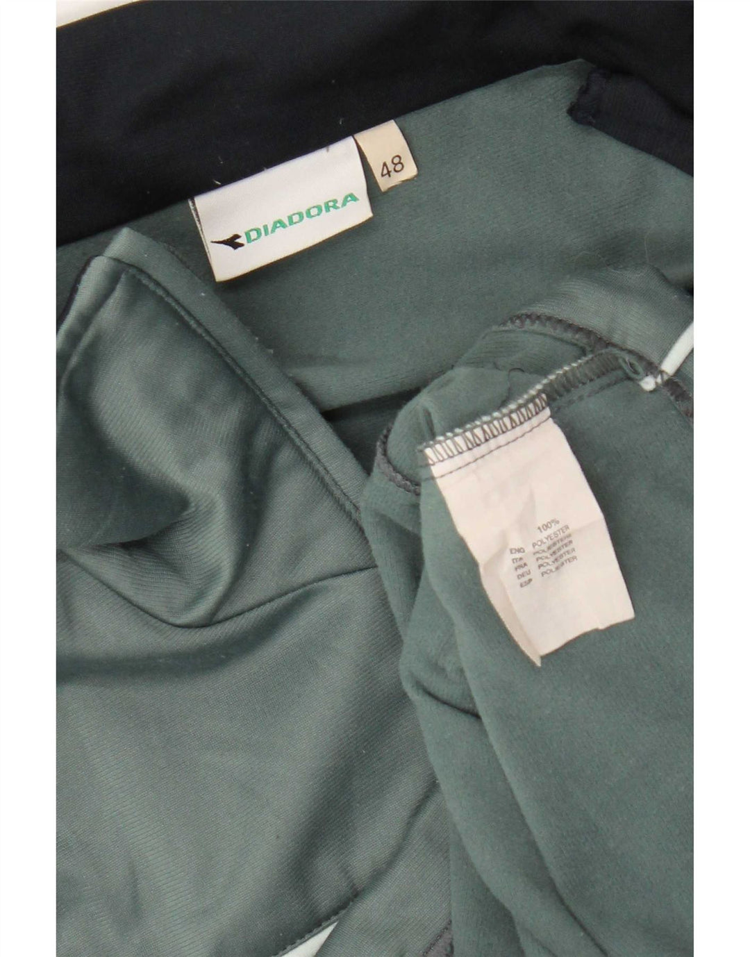 Diadora Chaqueta de chándal para hombre IT 48 Poliéster color block verde medio