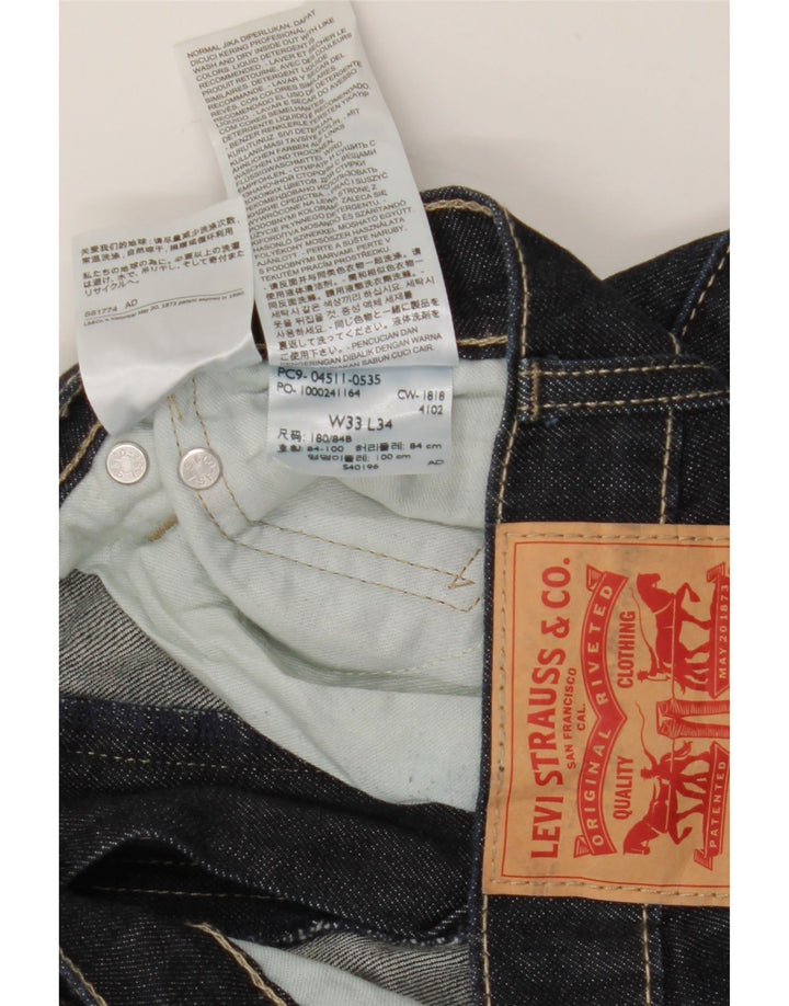 Levi's Hombre 511 Slim Jeans W33 L34 Algodón Azul Marino