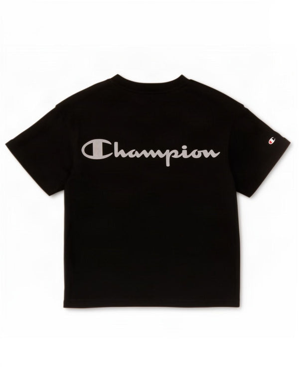 Champion Mujer Crop Graphic Camiseta Top UK 10 Small Negro