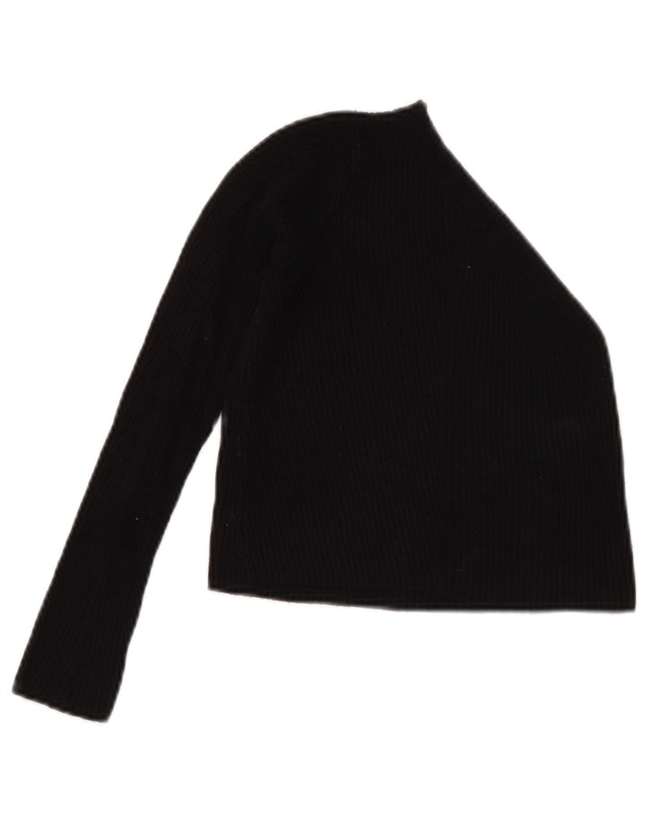 Zara Top corto de un hombro para mujer UK 8 Small Viscosa negra