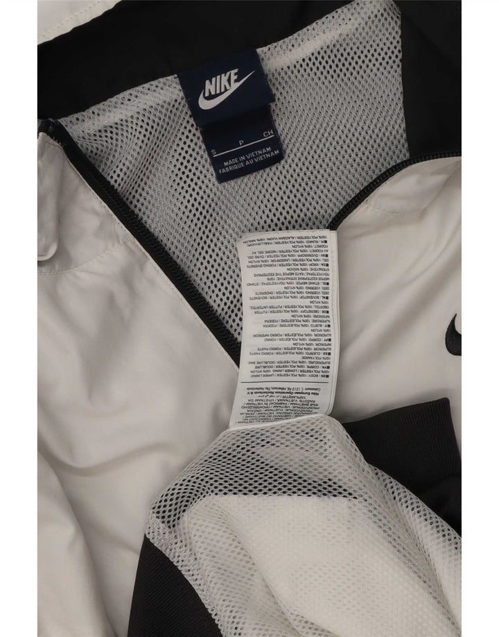 Chaqueta superior de chándal Nike para hombre, poliéster con bloques de color blanco pequeño