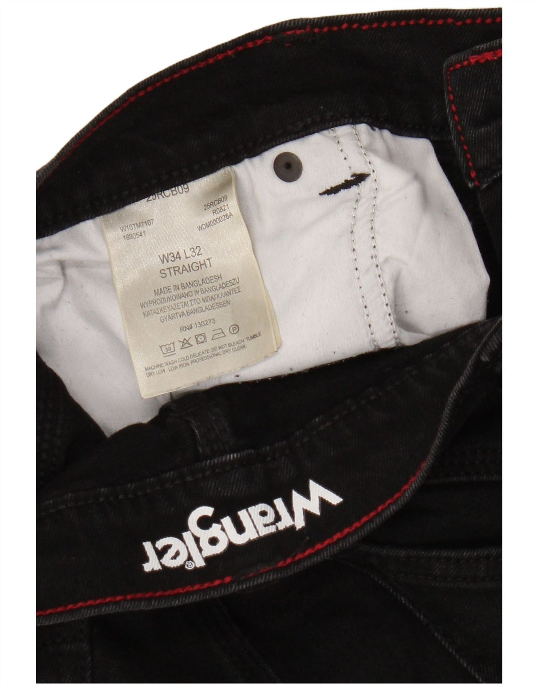 Wrangler Vaqueros rectos para hombre W34 L29 Algodón negro