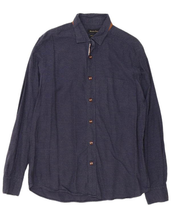 Camisa Massimo Dutti Hombre Grande Azul Marino
