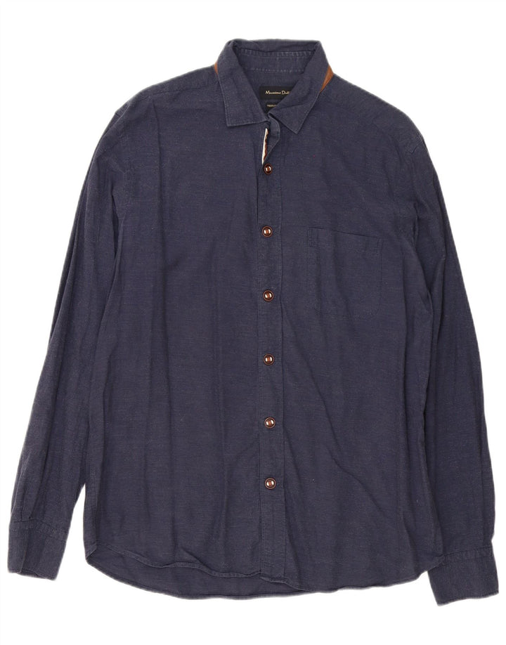 Camisa Massimo Dutti Hombre Grande Azul Marino