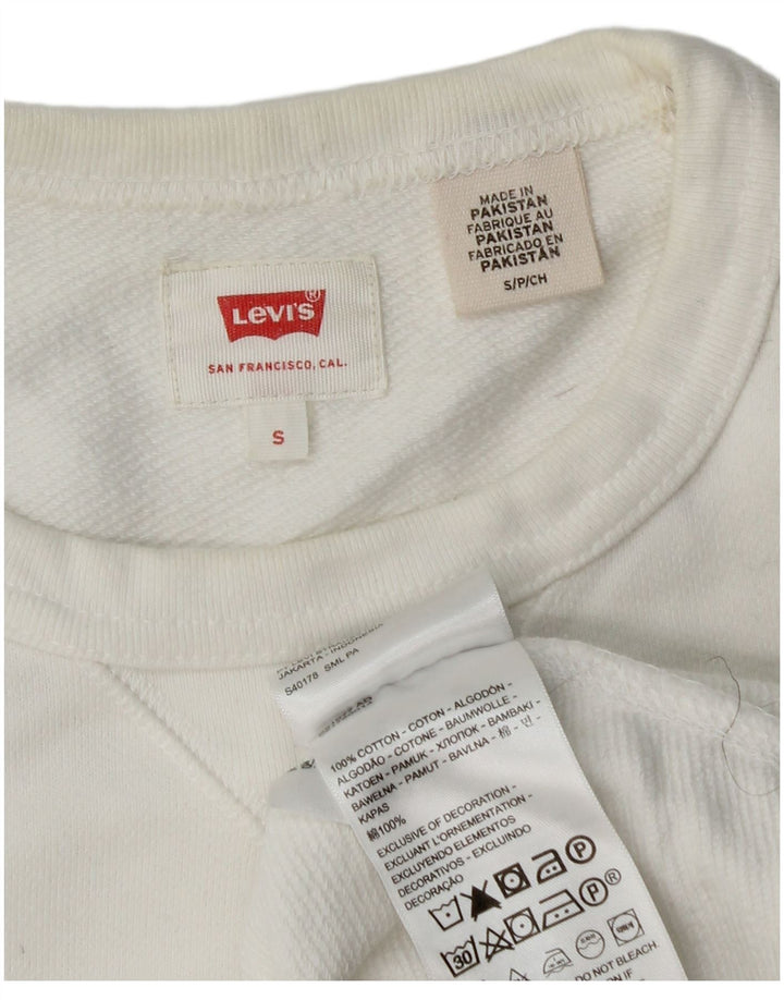 Levi's Hombre Sudadera Jumper Small Blanco Algodón