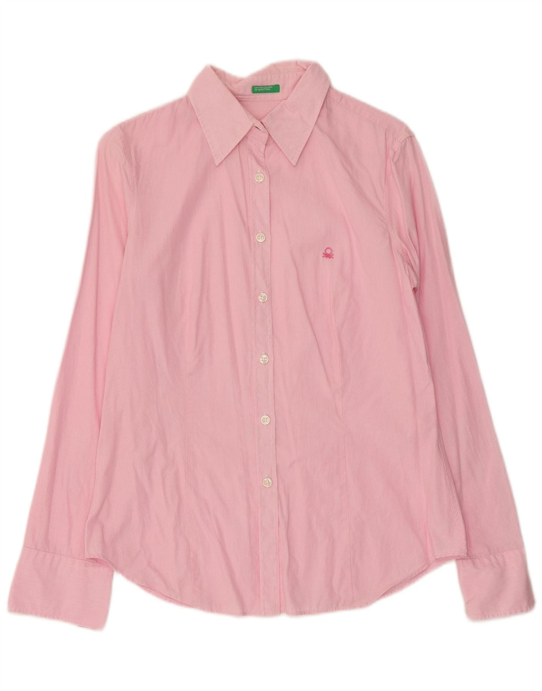 Camisa Benetton Mujer ES 42 Mediano Rosa Rayas