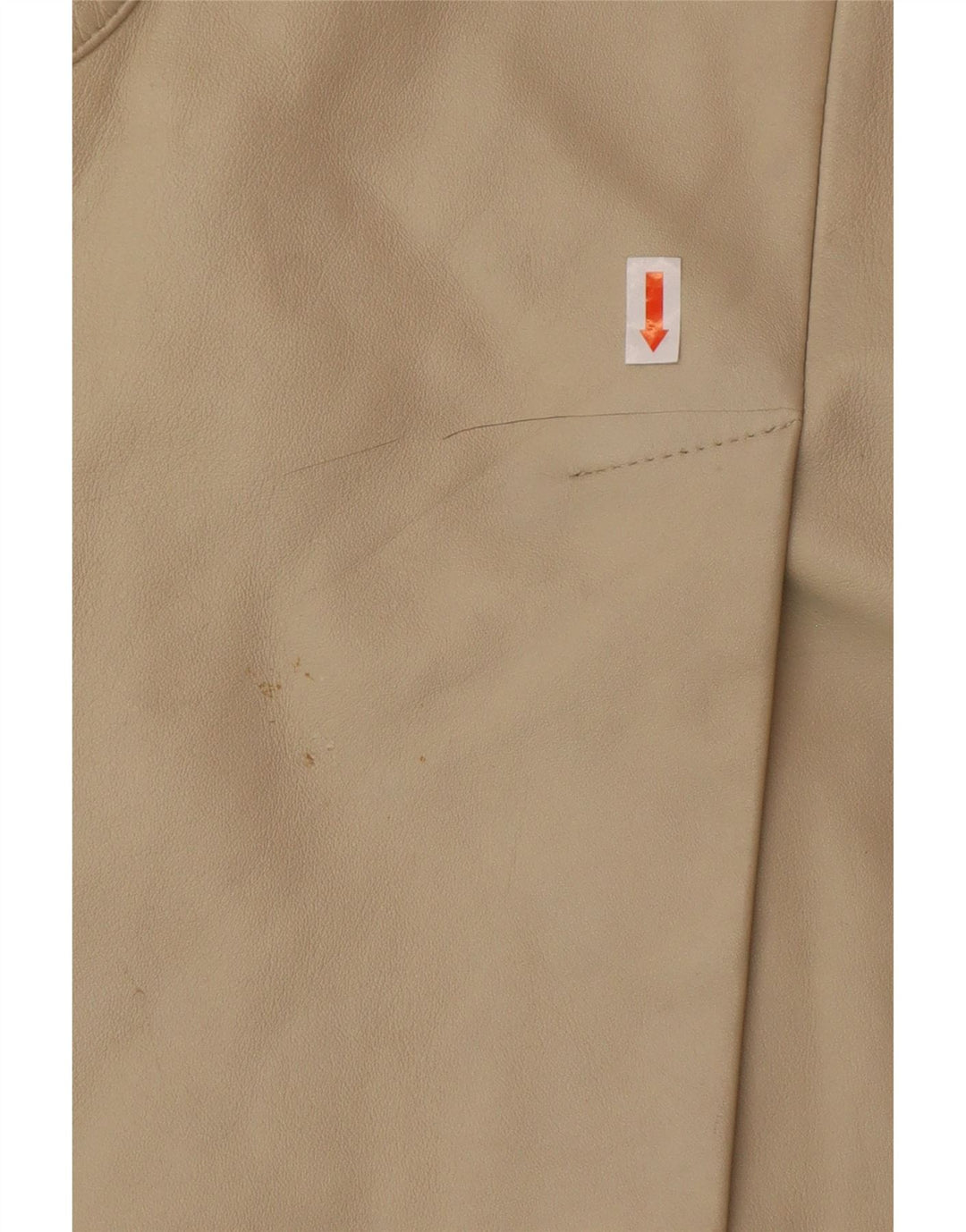 OLLY & CO Abrigo de cuero para mujer UK 10 Small Beige Leather