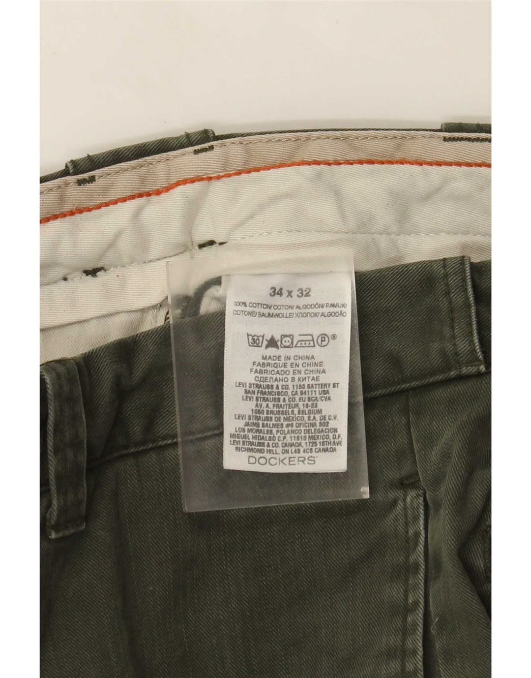 Dockers Jeans Rectos Para Hombre W34 L32 Algodón Caqui
