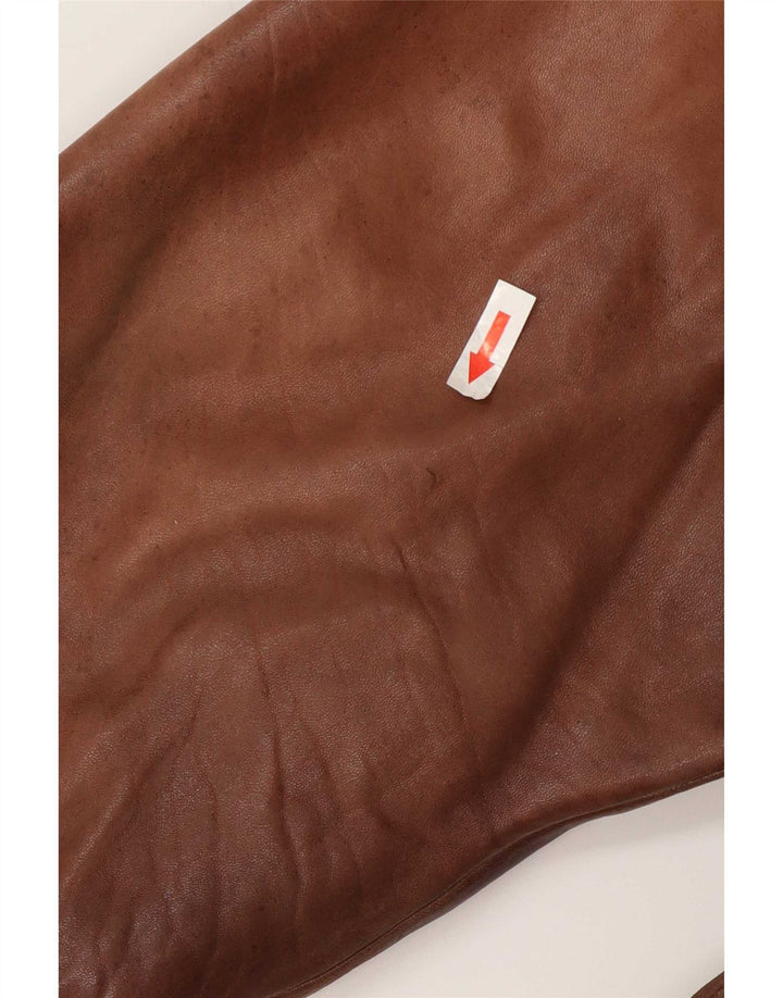 Chaqueta de cuero vintage para hombre UK 36 Small Brown