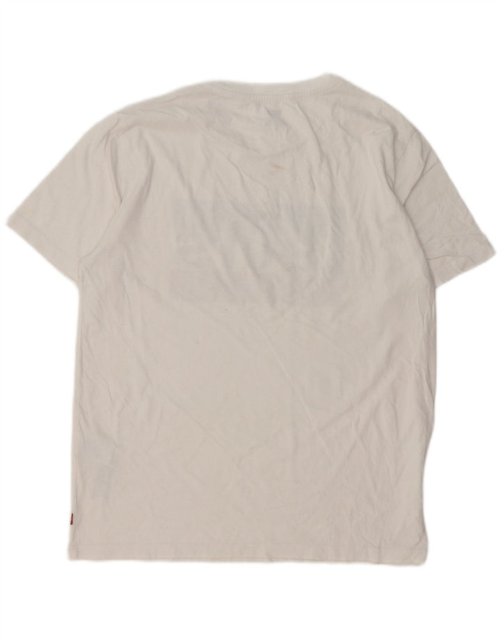 Levi's Camiseta gráfica para hombre Top mediano de algodón blanco