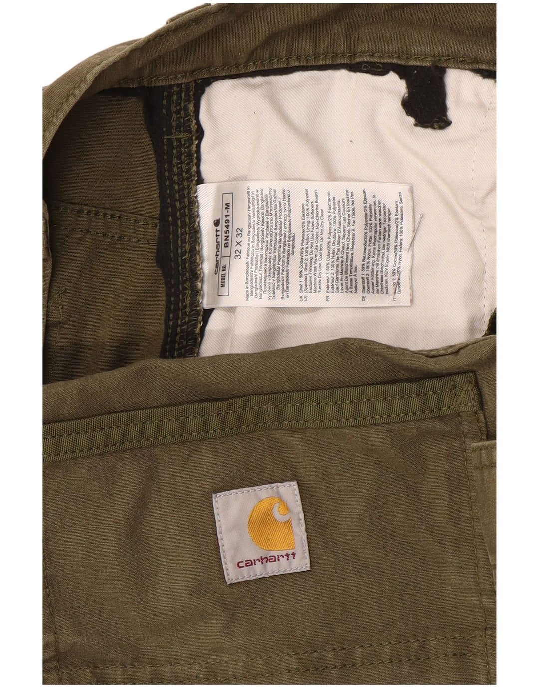 Carhartt Pantalones Cargo De Corte Relajado Para Hombre W32 L32 Algodón Caqui