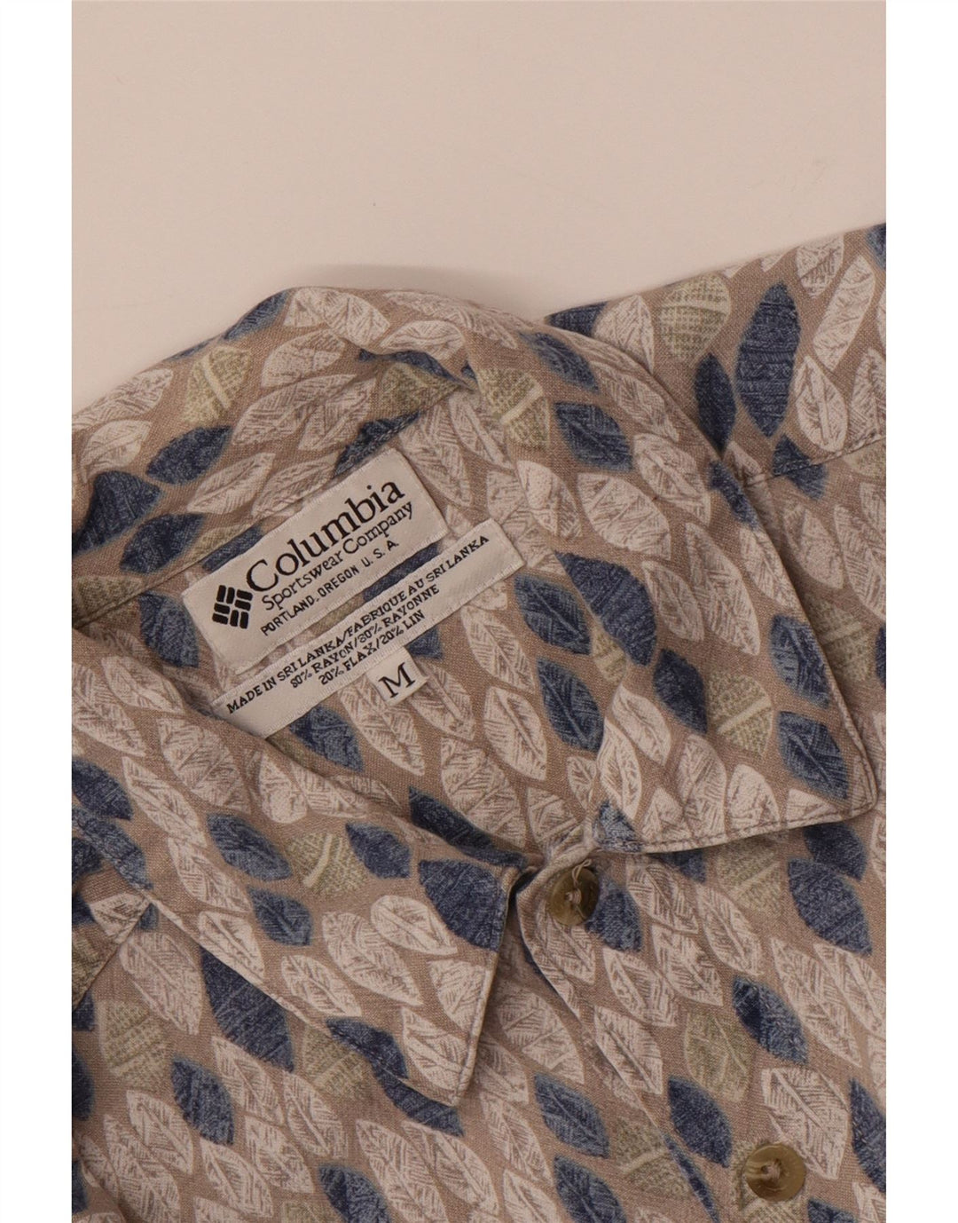 Camisa COLUMBIA de manga corta para hombre Rayón geométrico gris medio