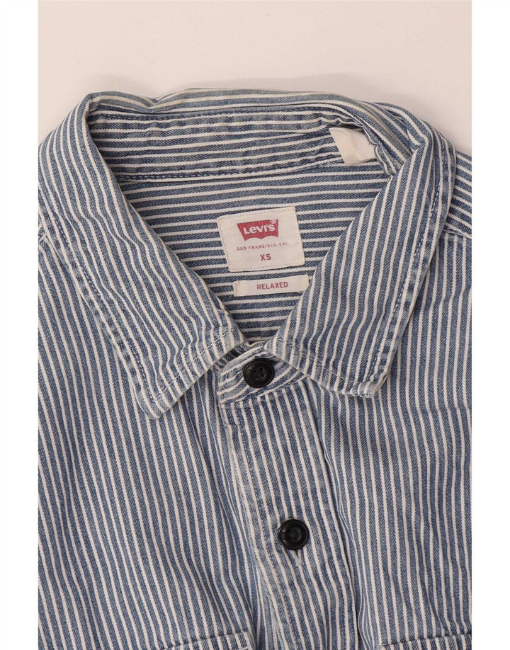 Levi's Camisa de corte relajado para hombre XS Azul Pinstripe