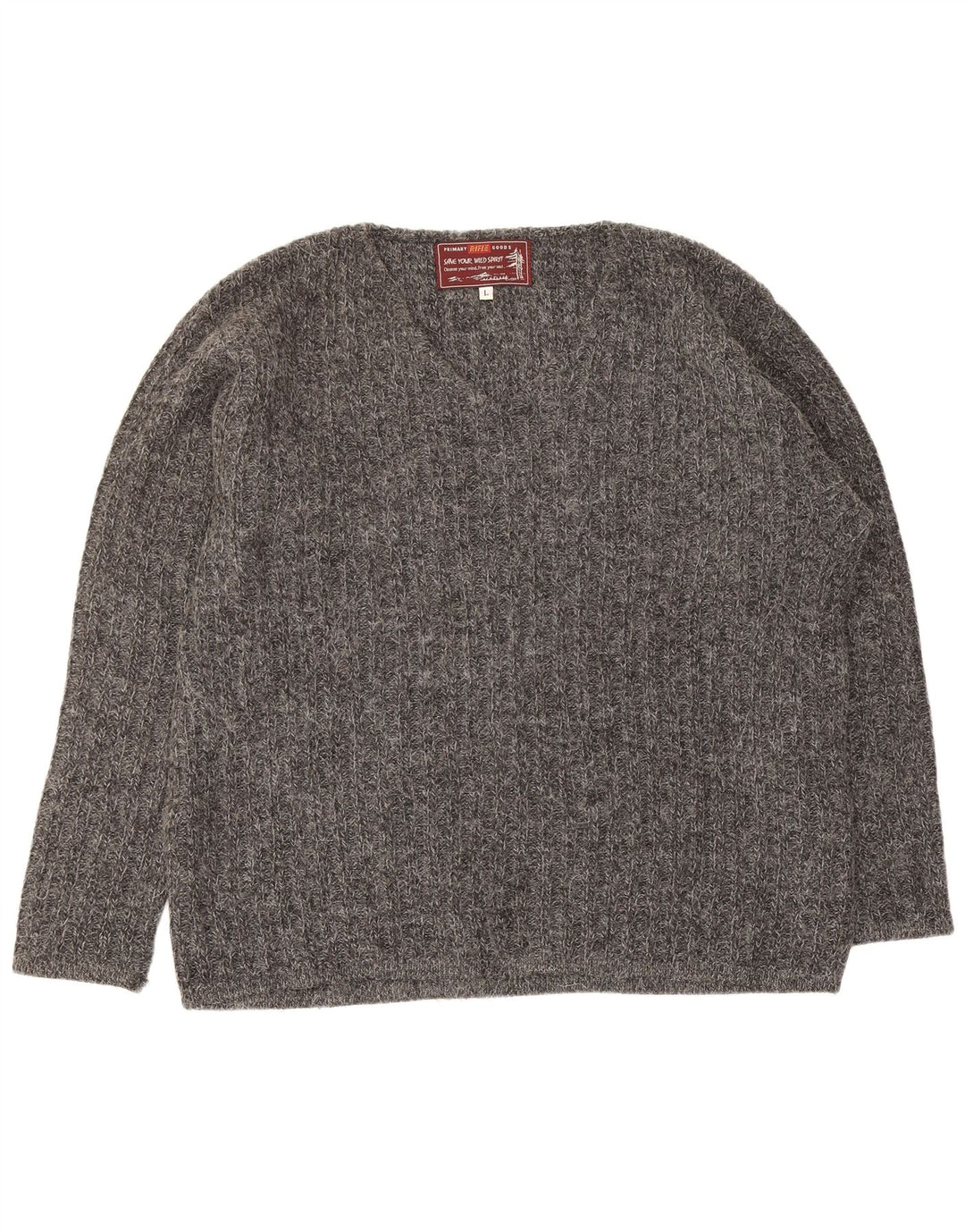 Rifle - Jersey con cuello en V para hombre, acrílico gris grande