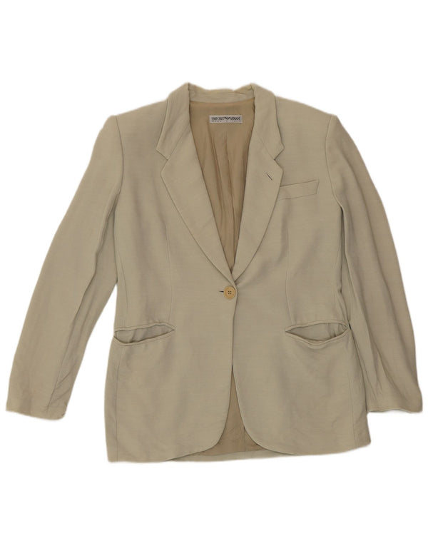 Emporio Armani Womens 1 Button Blazer Jacket IT 42 Medium Green
