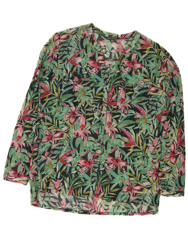 Laura Ashley Blusa para mujer Reino Unido 44 Algodón floral verde grande