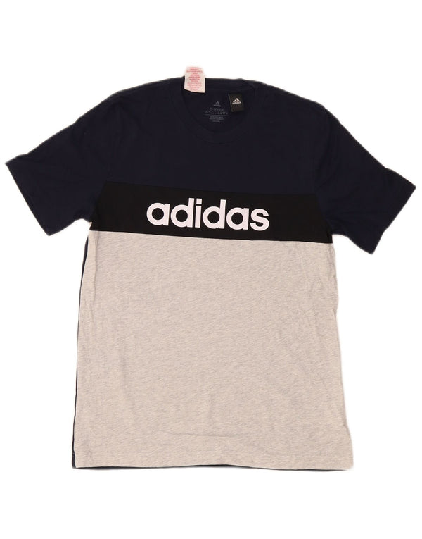 Adidas Camiseta gráfica para niño 13-14 años Azul marino Colorblock Algodón