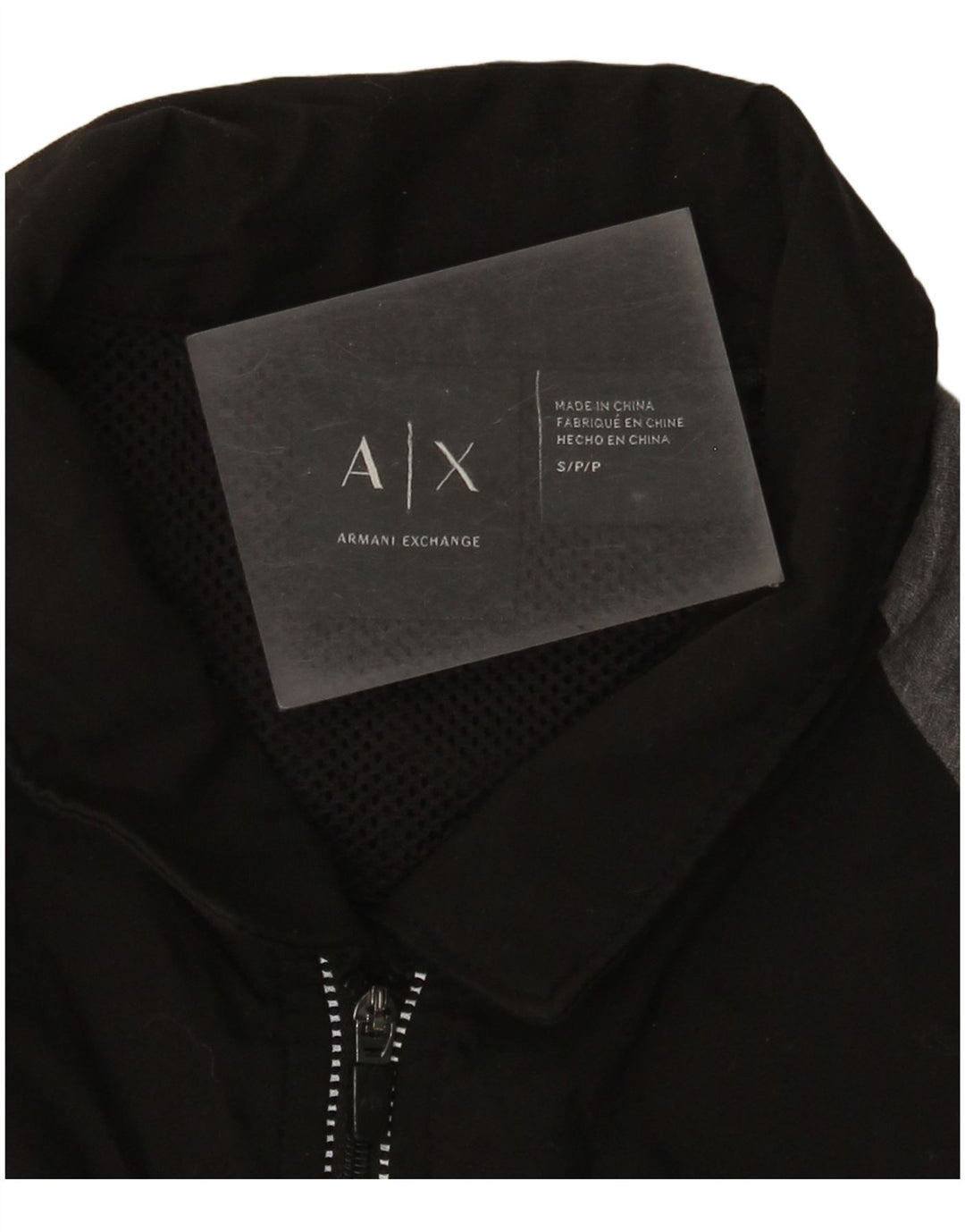 Armani Exchange Polo gráfico para hombre pequeño color negro con bloques de color