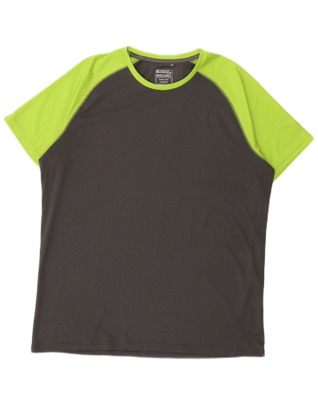 Mountain Warehouse Camiseta para hombre Top XL Gris Colorblock Poliéster
