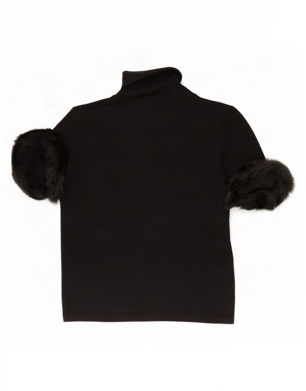 Benetton Blusa Corta Mujer UK 40 Small Negro