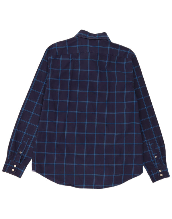 Camisa de hombre Boden de algodón a cuadros azul marino grande