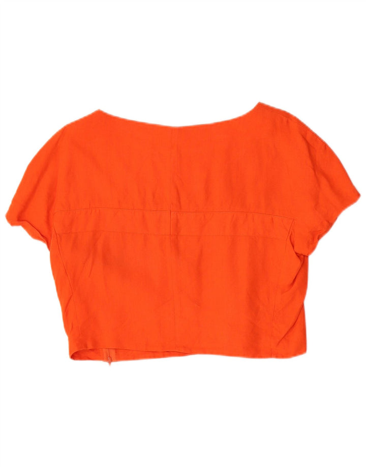 Genny - Juego de 2 piezas para mujer, talla 10, lino naranja grande