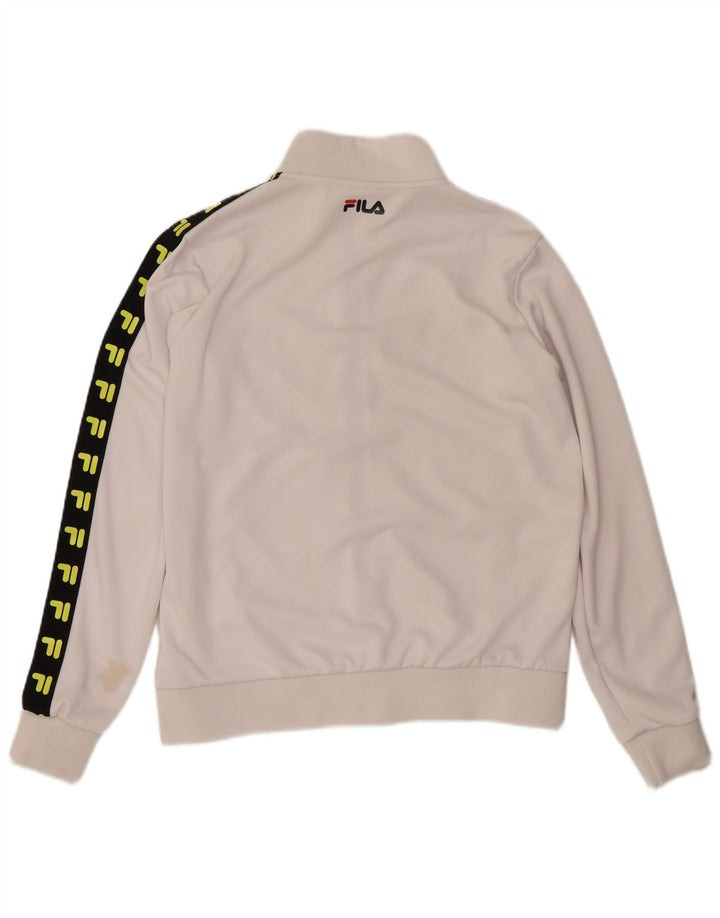 Fila Chaqueta superior de chándal con gráfico para hombre Poliéster color block blanco mediano